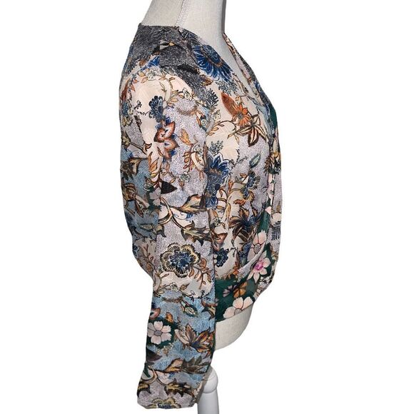 Rachel Rachel Roy Faux Wrap Floral Print Wonderlust Blouse - Picture 5 of 11